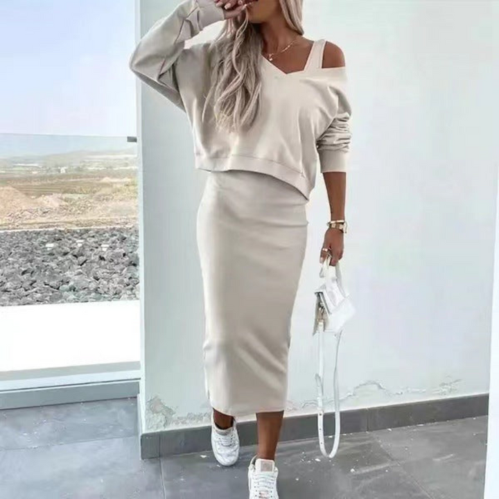 Annelien™ | Stijlvolle Set met Trui en Rok