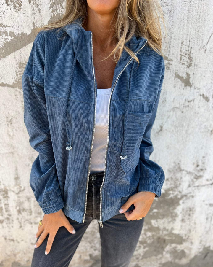 Annemijn™ | Corduroy capuchonjack met rits