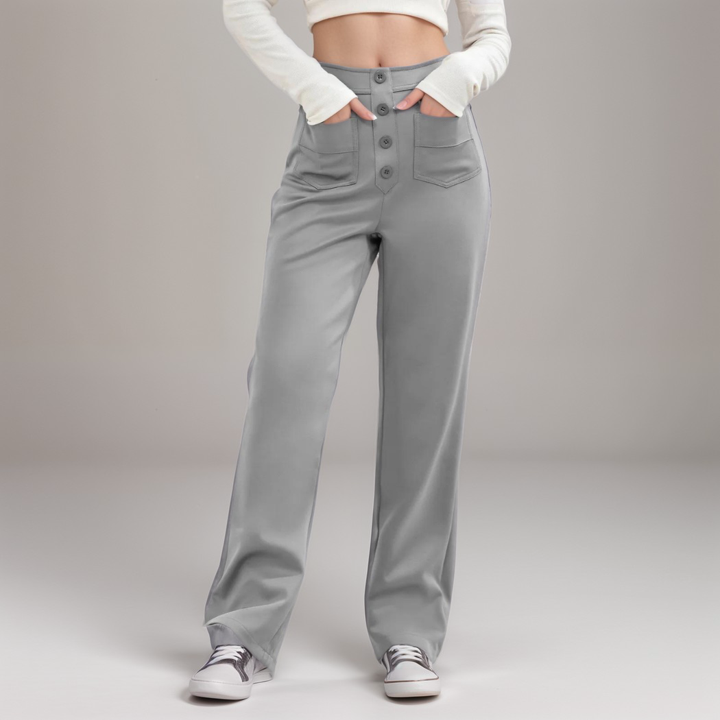 Jelena™ | Elastische broek met hoge taille