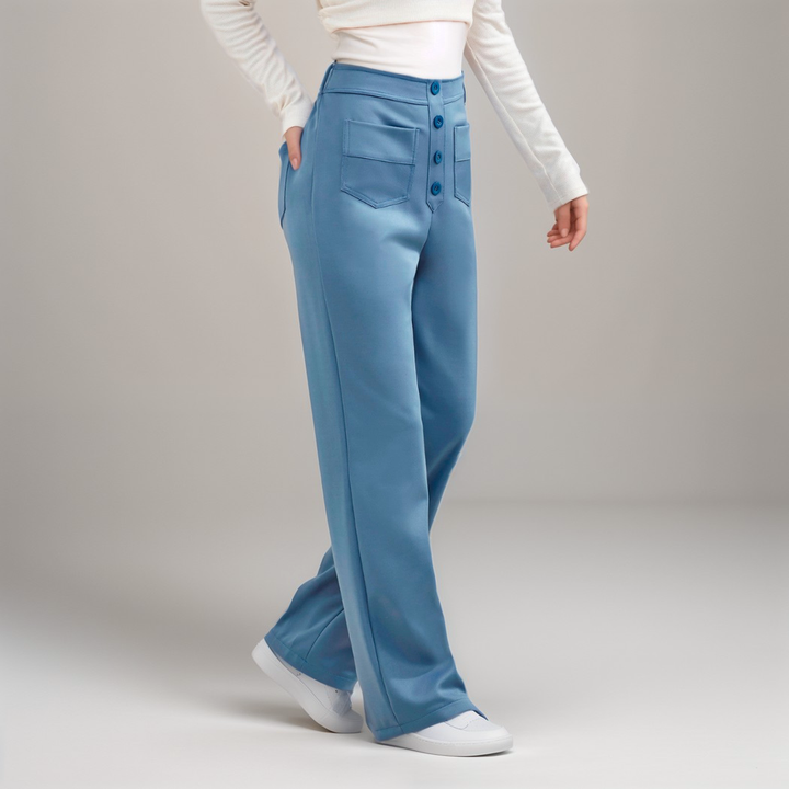 Jelena™ | Elastische broek met hoge taille