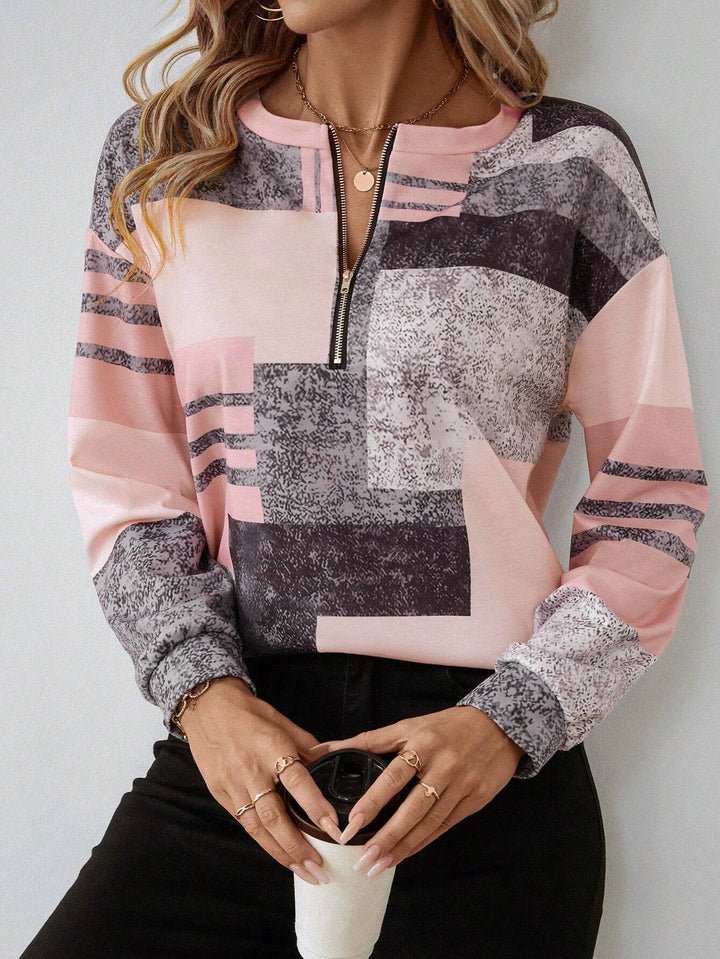 SANDRA – MODERNE ZIP-UP BLOUSE