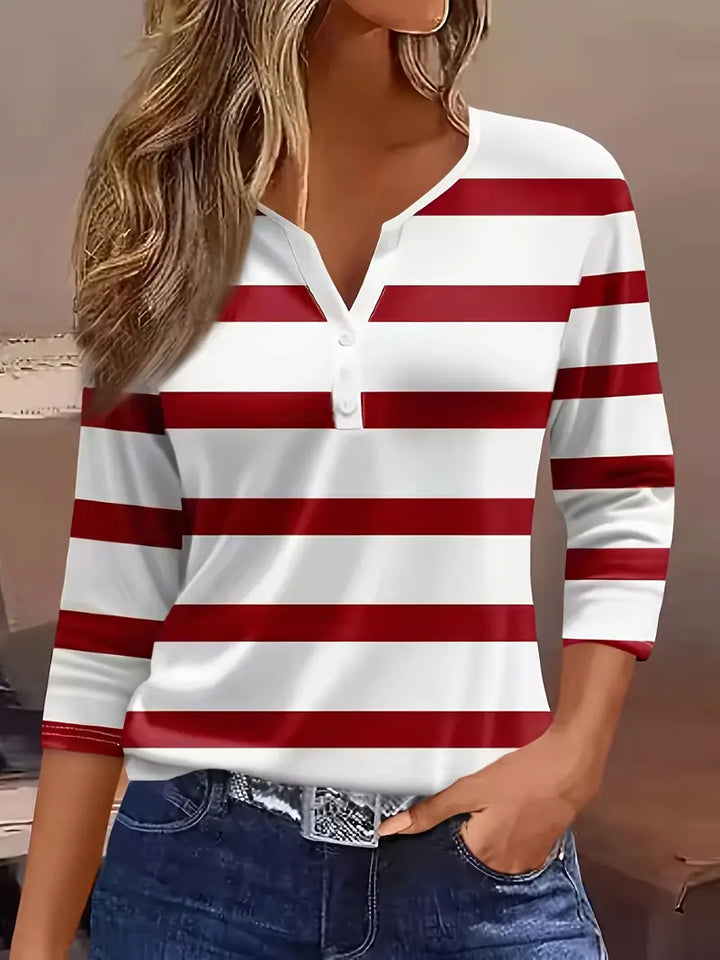 ISABELLA – KLASSIEKE GESTREEPTE HENLEY TOP