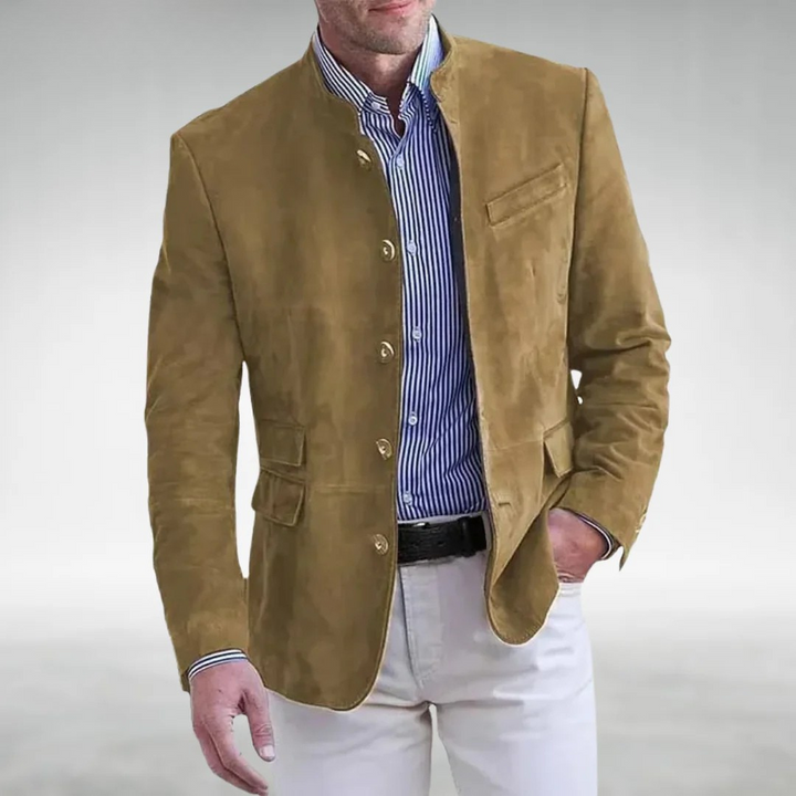 LEO - VERFIJNDE BLAZER MET GRANDAD-KRAAG