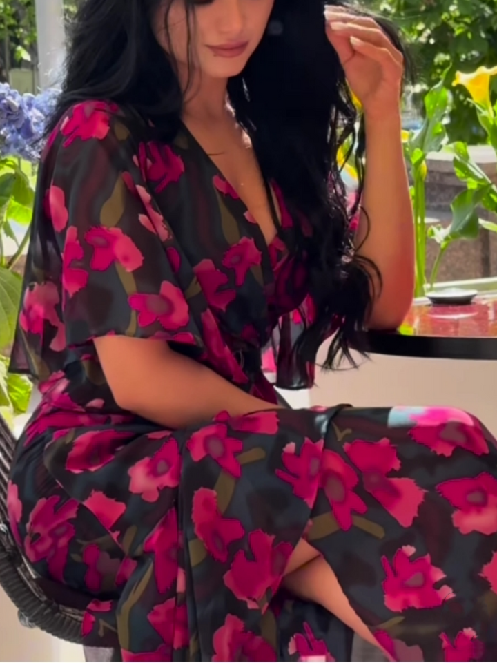 VIVIANA – BLOEIENDE ELEGANTIE WIKKEL MAXI JURK