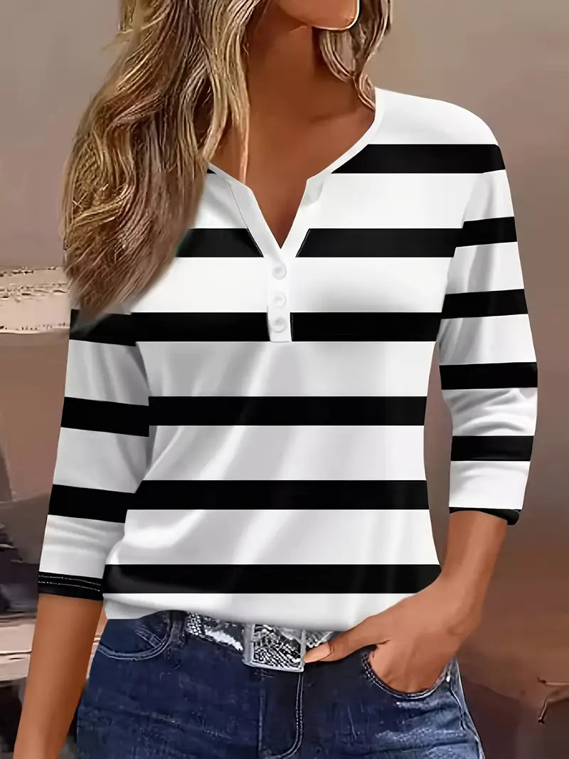 ISABELLA – KLASSIEKE GESTREEPTE HENLEY TOP