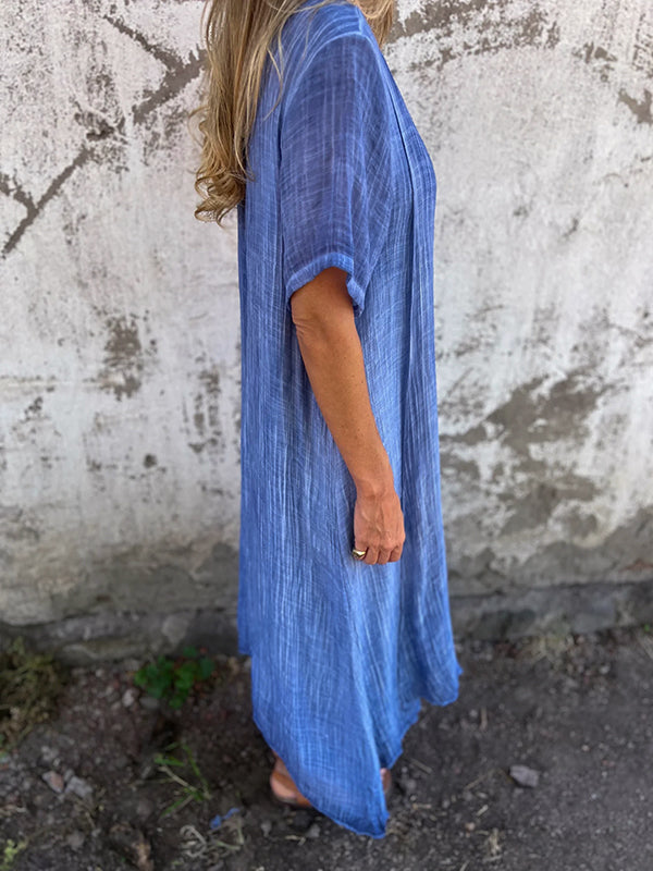 Dymphna™ | Loose V-hals Jurk