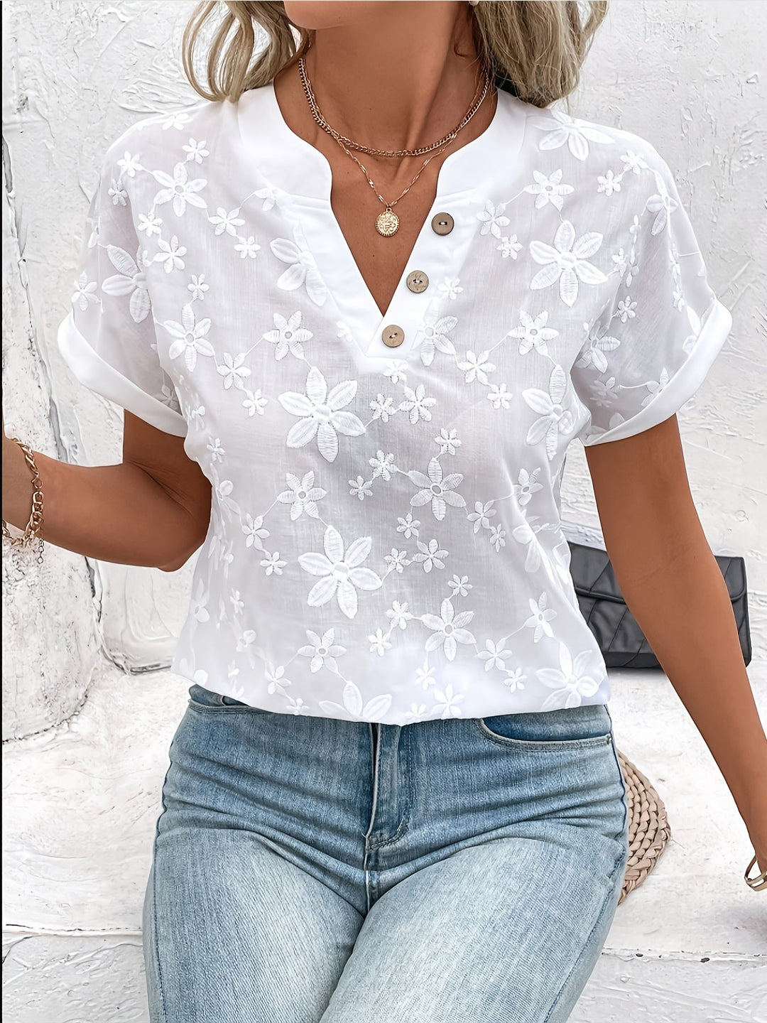 Lilia™ | Elegante Wit Blouse