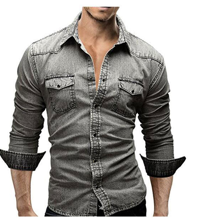 Sem™ | Slim Fit Denim Overhemd voor Heren