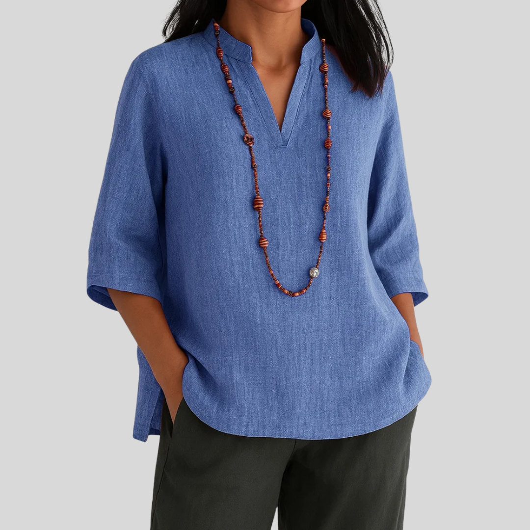 MACEY – RELAXTE BLOUSE MET V-HALS