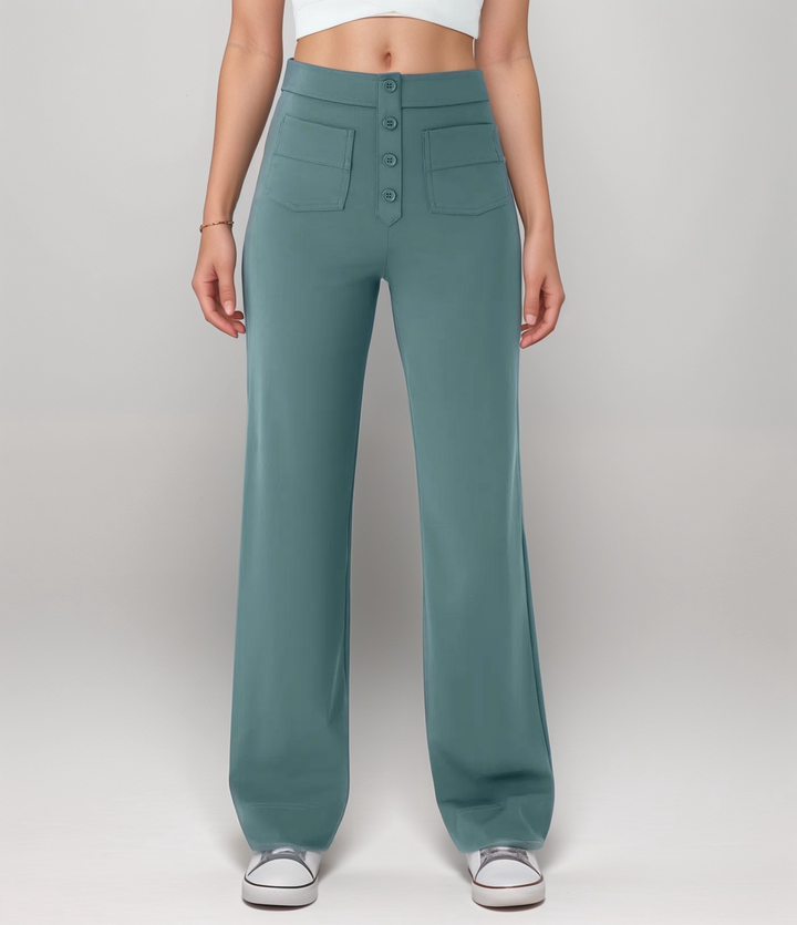 Jelena™ | Elastische broek met hoge taille
