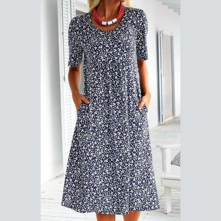 Jasmijn™ | Stijlvolle midi-jurk met bloemenprint