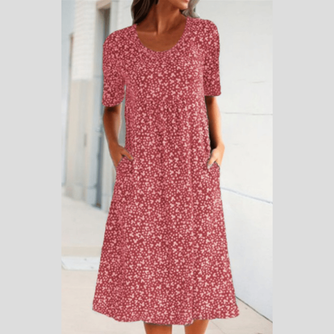 Jasmijn™ | Stijlvolle midi-jurk met bloemenprint
