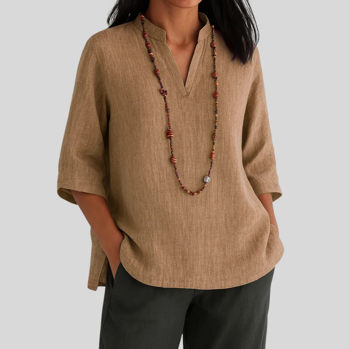 MACEY – RELAXTE BLOUSE MET V-HALS