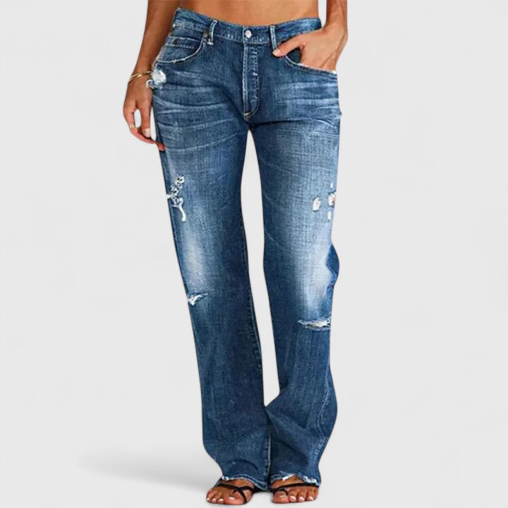 CLAUDIA – GESCHEURDE STRAIGHT-LEG JEANS