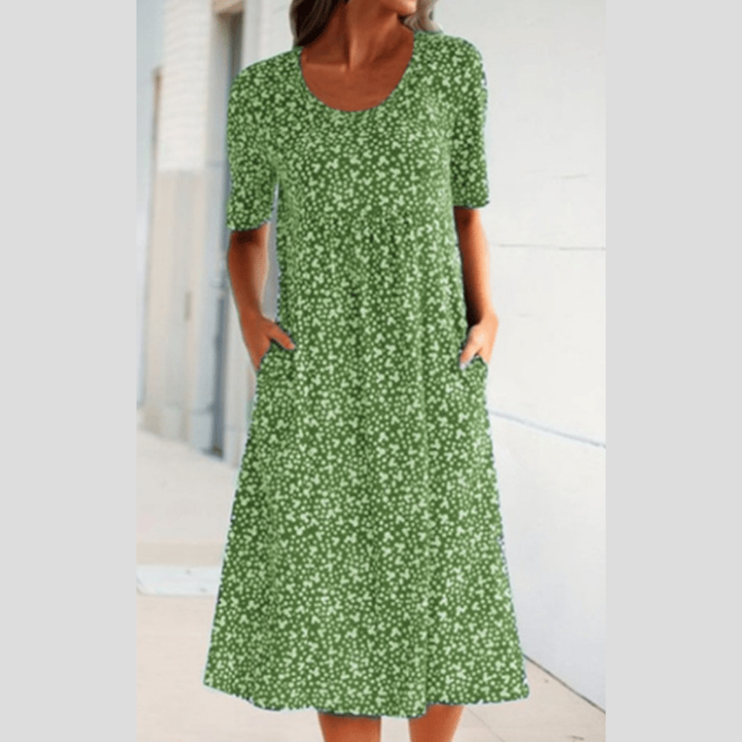 Jasmijn™ | Stijlvolle midi-jurk met bloemenprint