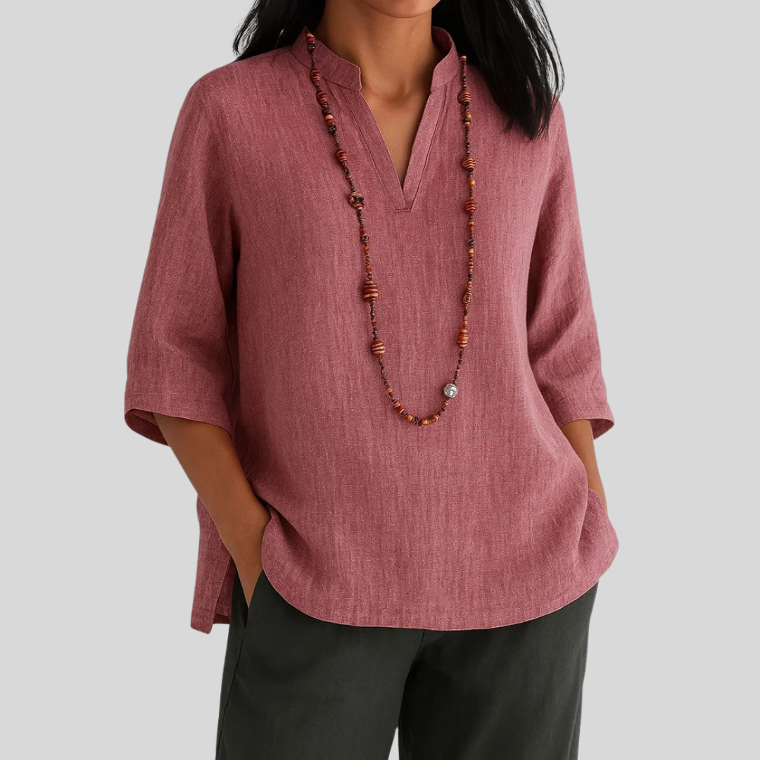 MACEY – RELAXTE BLOUSE MET V-HALS