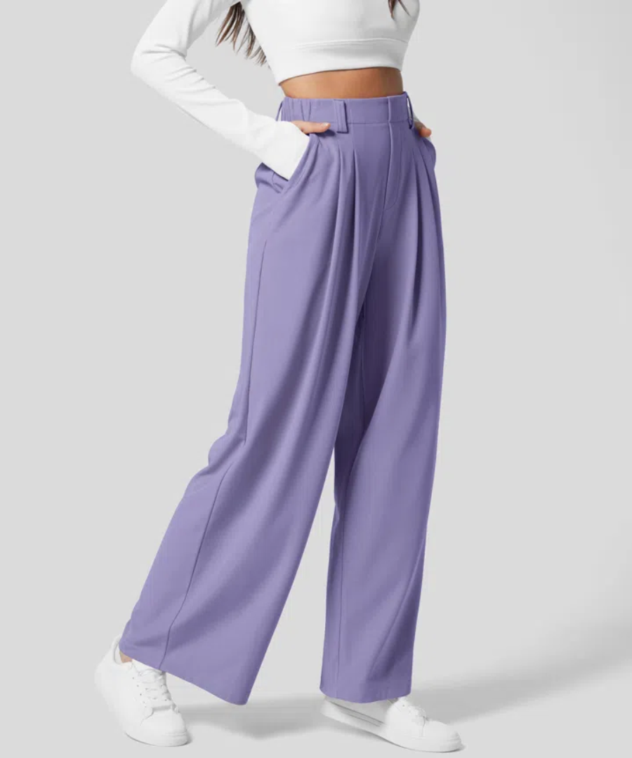 Erica™ | Elegante Elastische Broek met Hoge Taille