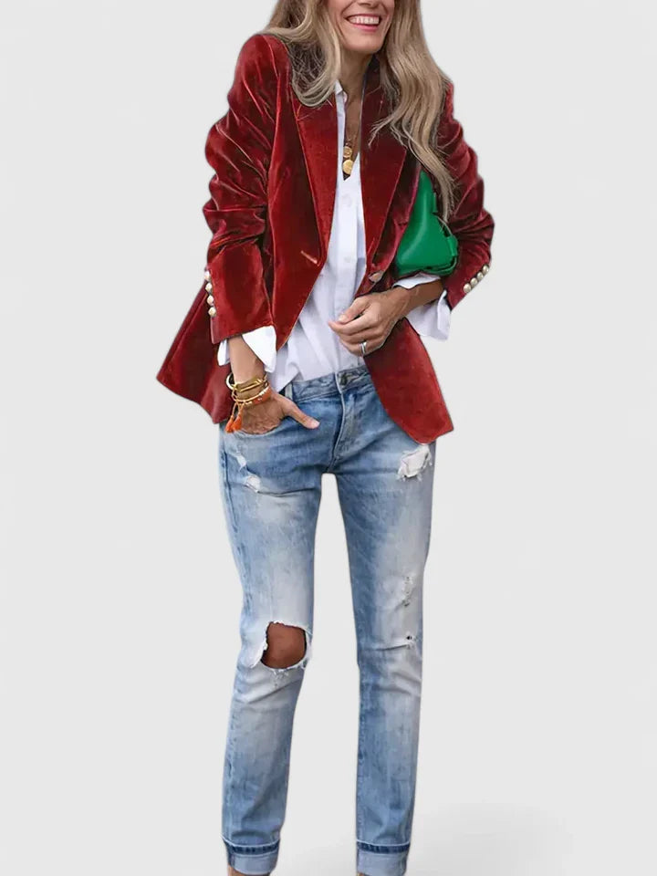 VALERIE – ELEGANTE FLUWELEN BLAZER
