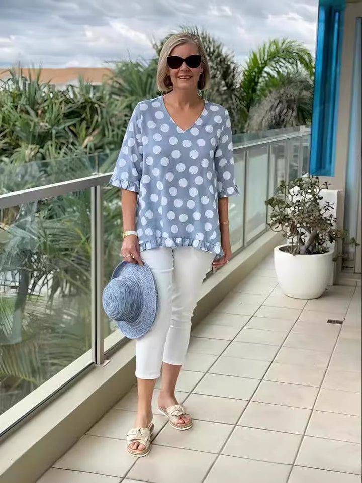 Famke™ | V-Hals Gedrukt Top