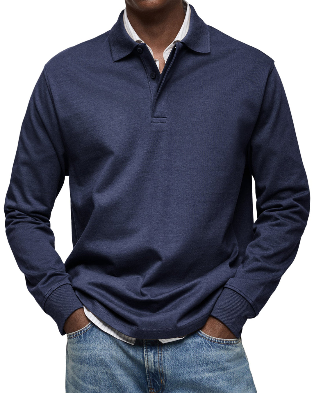 Wessel™ | Casual Poloshirt met Lange Mouwen