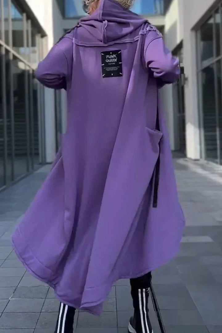LILIANE – MODERNE LANGE COAT MET CAPUCHON