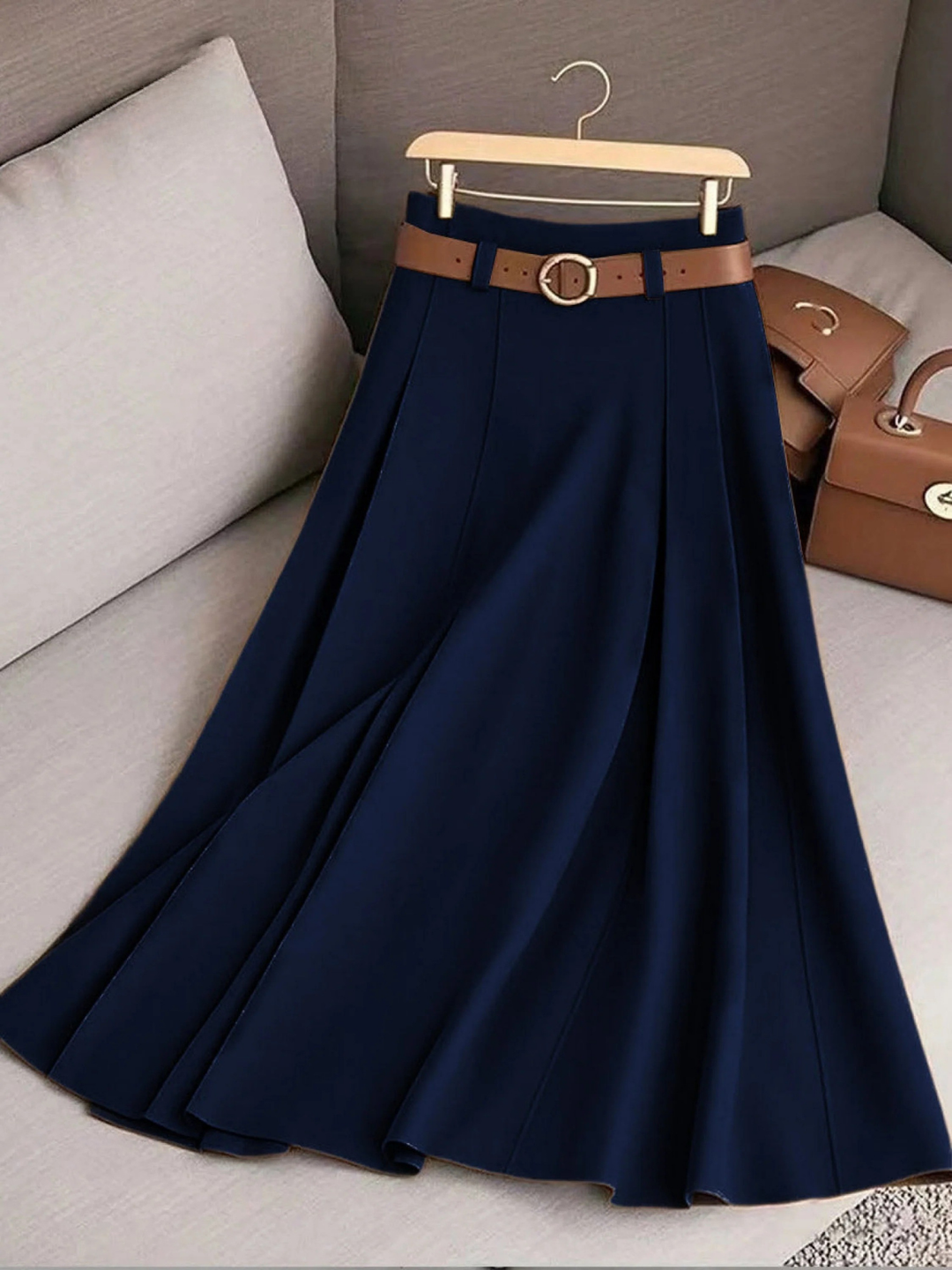 SERAPHINA – A-LINE MIDI ROK MET RIEM