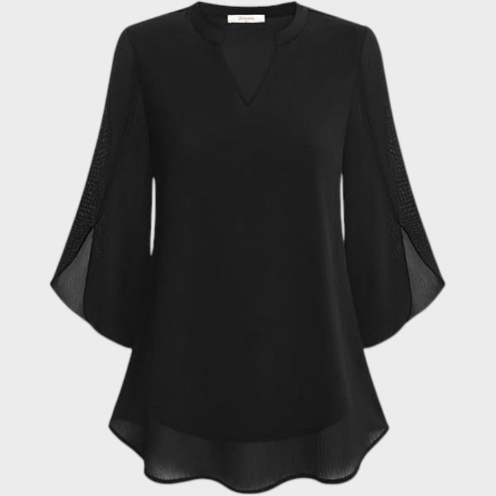 ELENA – ELEGANTE BLOUSE MET V-HALS EN LUCHTIGE UITSTRALING