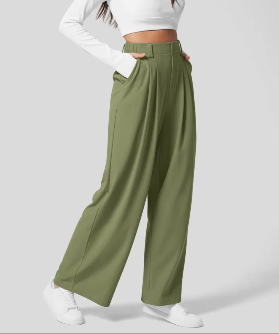 Erica™ | Elegante Elastische Broek met Hoge Taille