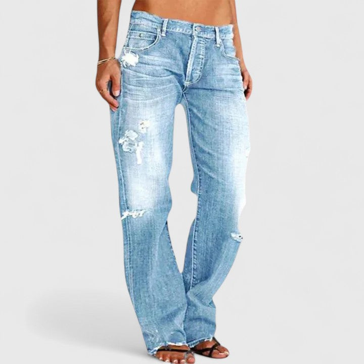CLAUDIA – GESCHEURDE STRAIGHT-LEG JEANS