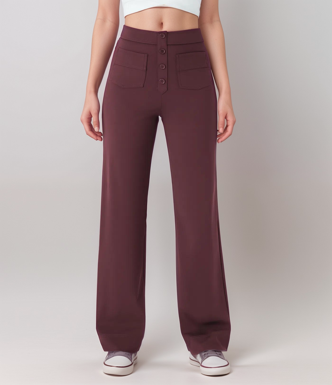Jelena™ | Elastische broek met hoge taille