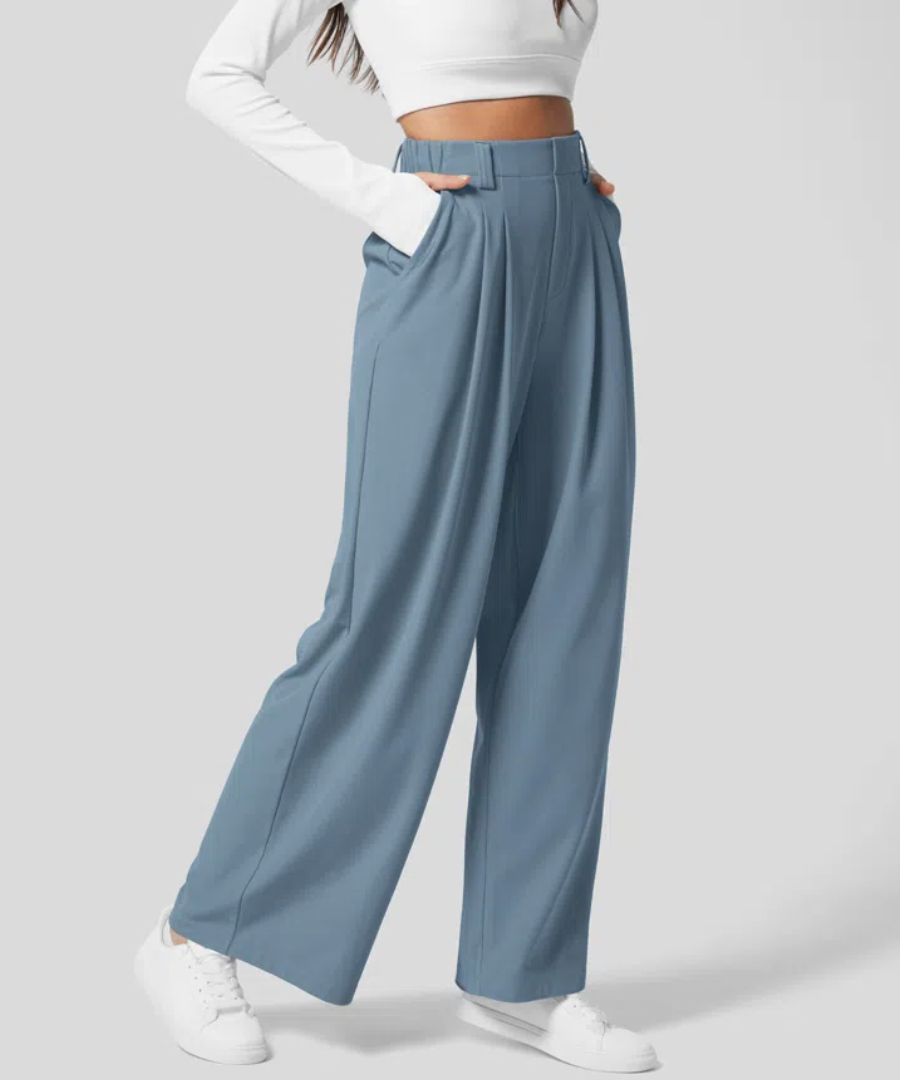 Erica™ | Elegante Elastische Broek met Hoge Taille