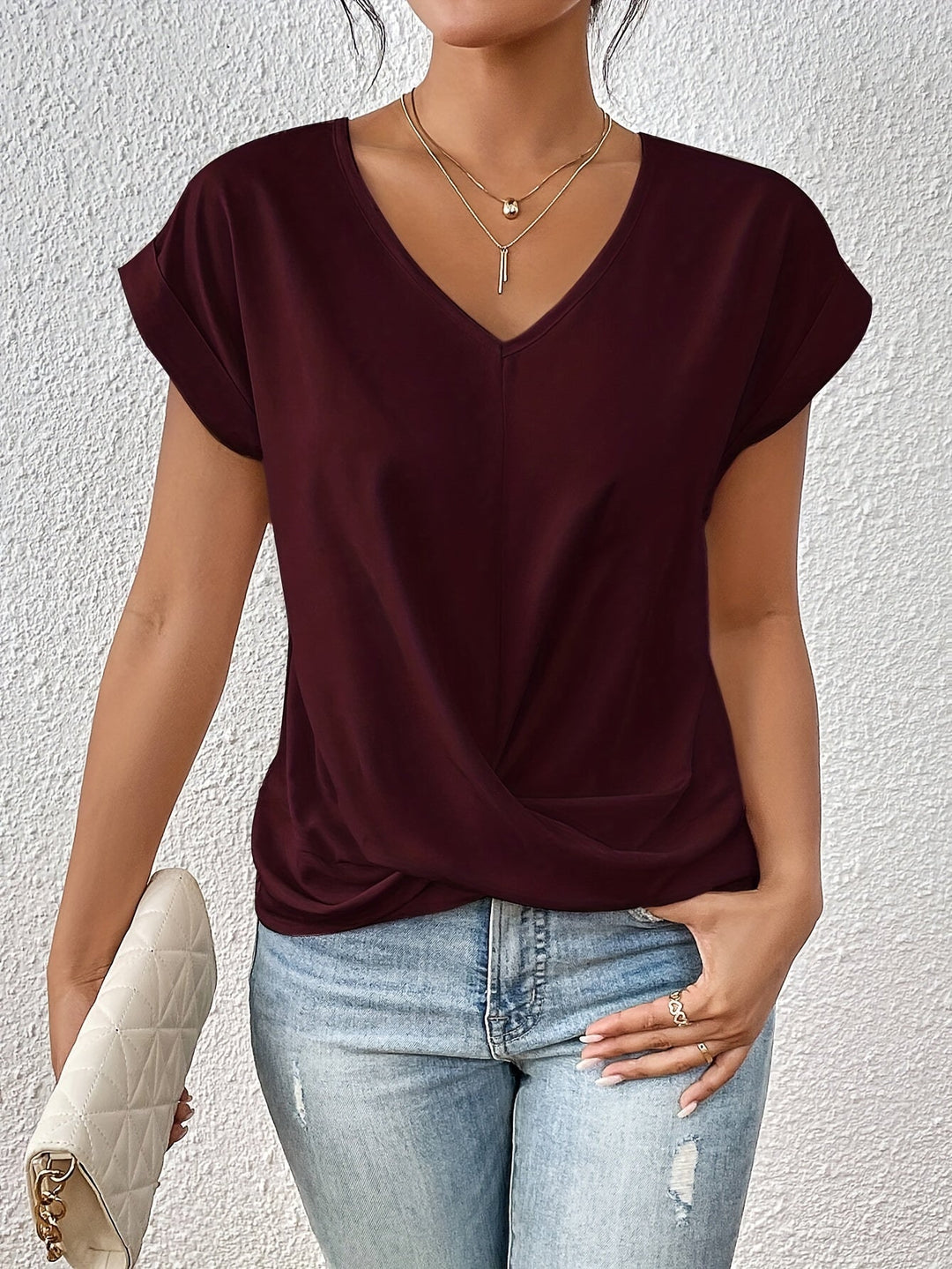 Odette™ | Casual T-shirt met halslijn