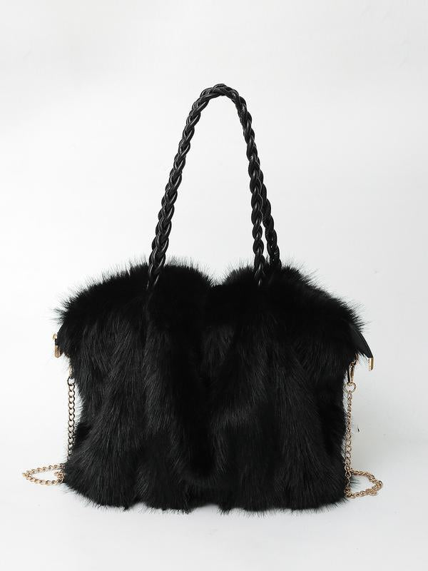KAREN – LUXE PLUCH FAUX FUR SCHOUDERTAS