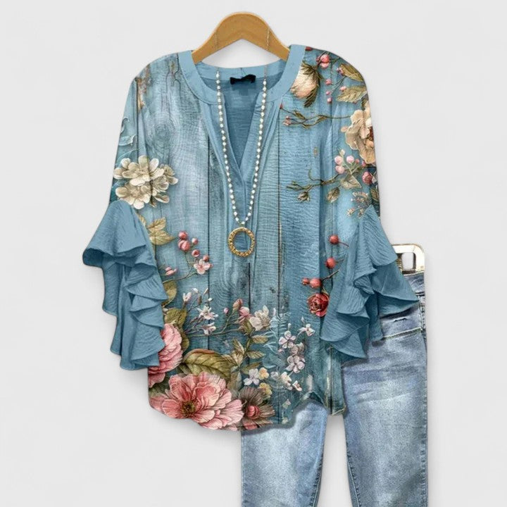 RENATA – LUCHTIGE V-HALS BLOUSE
