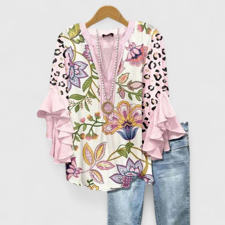 RENATA – LUCHTIGE V-HALS BLOUSE