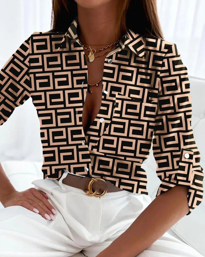 Freya™ | Trendy blouse met kunstzinnige print
