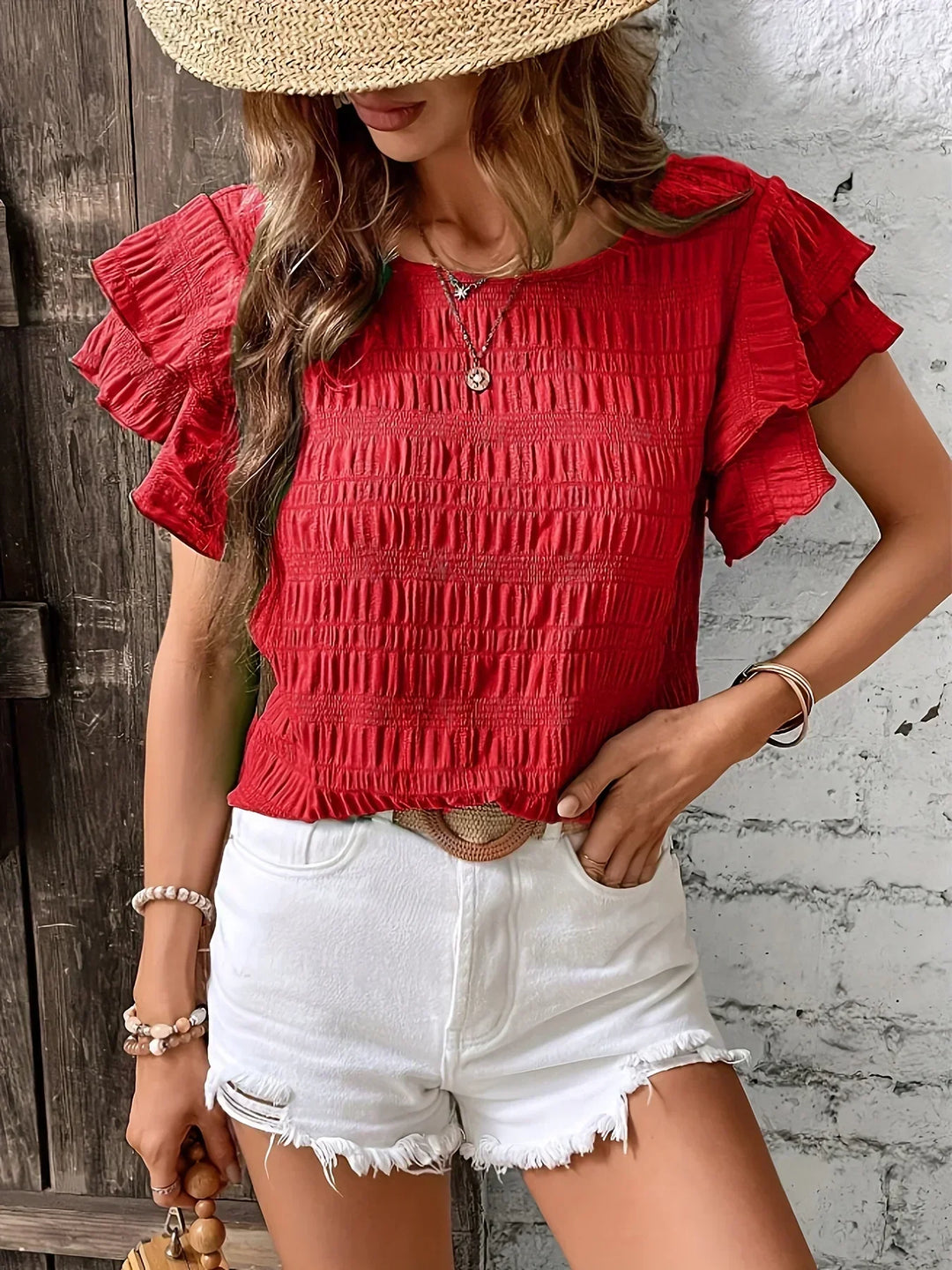Charmaine™ | Luchtige blouse met speelse ruches
