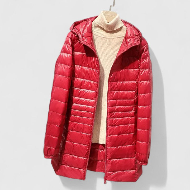SOFIA – GEWATTEERDE HOODED JAS