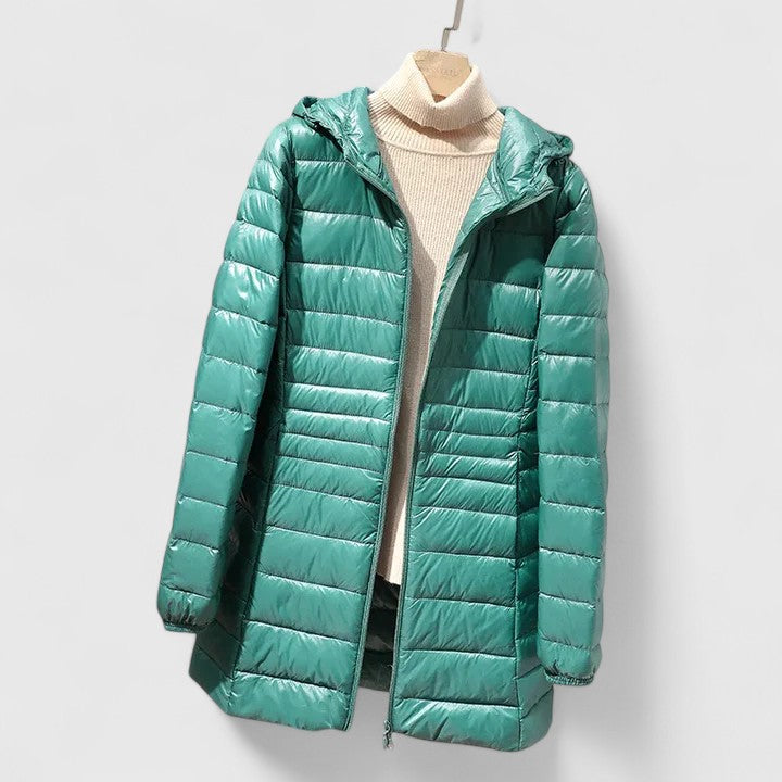 SOFIA – GEWATTEERDE HOODED JAS