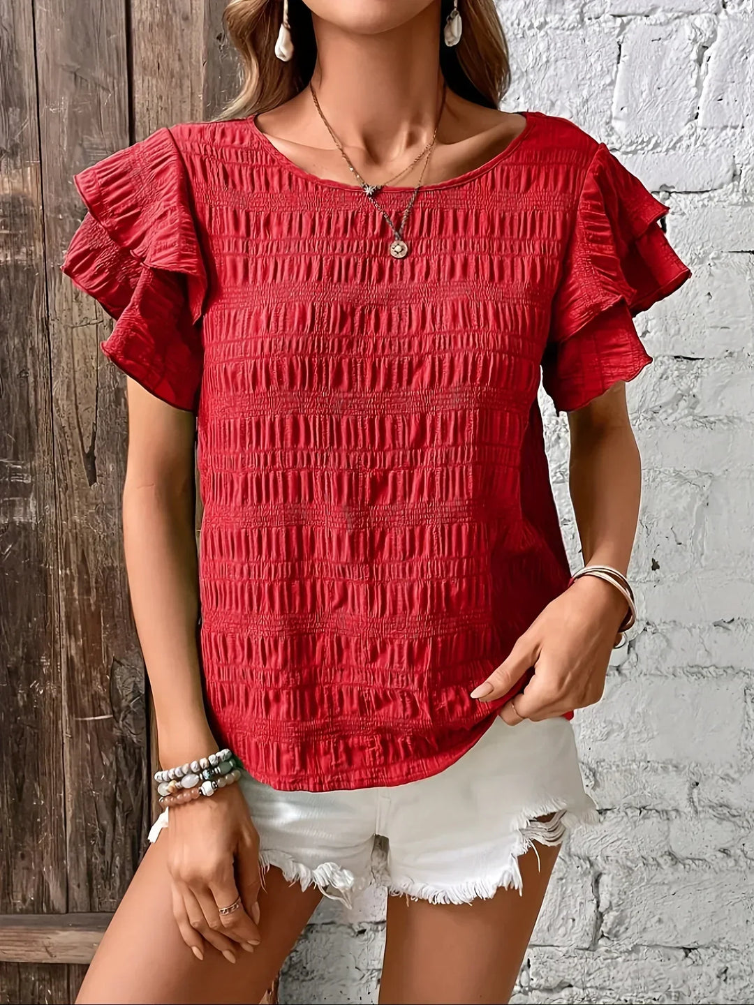 Charmaine™ | Luchtige blouse met speelse ruches
