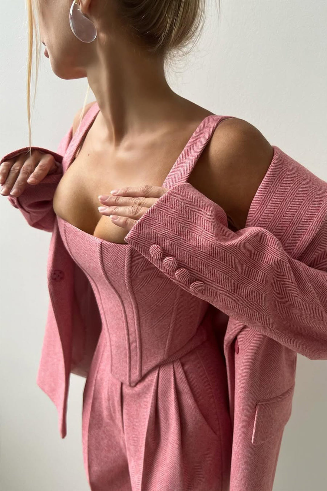 Roos™ | Driedelige set met dubbelrijige blazer