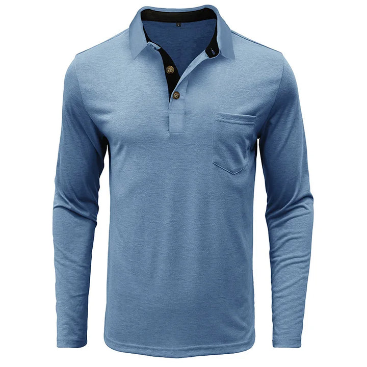 Kavin™ | Heren shirt lange mouw in Effen Kleur
