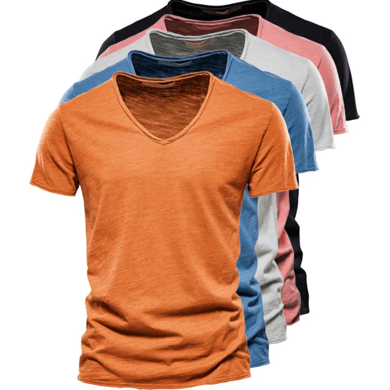 Léon™ | Basic Heren T-Shirt met Diepe V-Hals