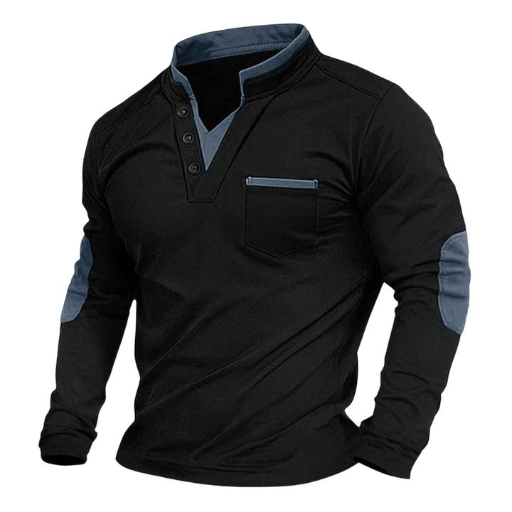 MARCUS – CONTRASTDETAIL LANGE MOUWEN SHIRT