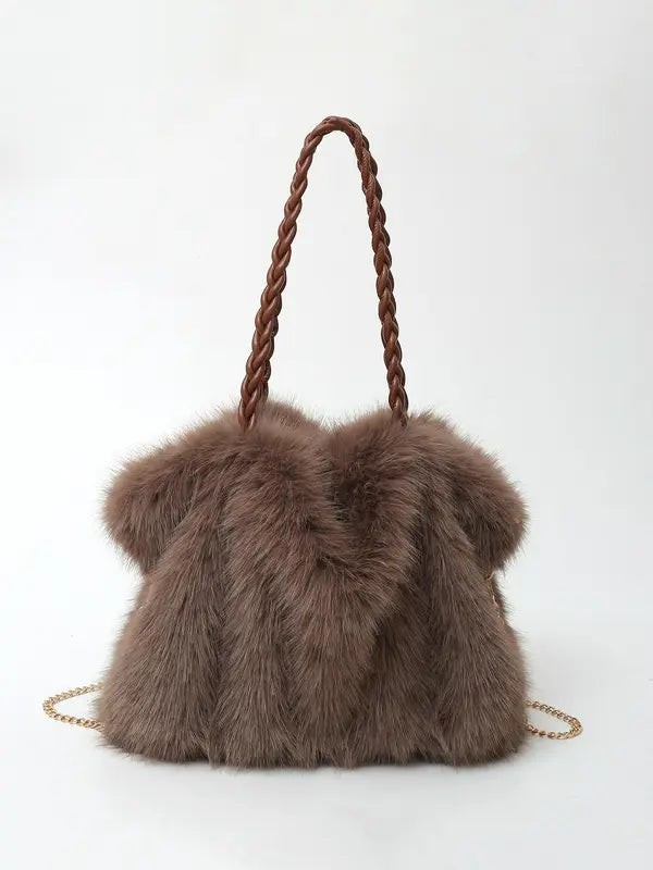 KAREN – LUXE PLUCH FAUX FUR SCHOUDERTAS
