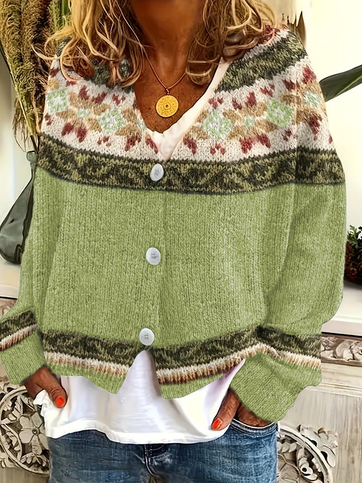 Ceralivra - Elegante Gebreide Cardigan met Vintage Charme