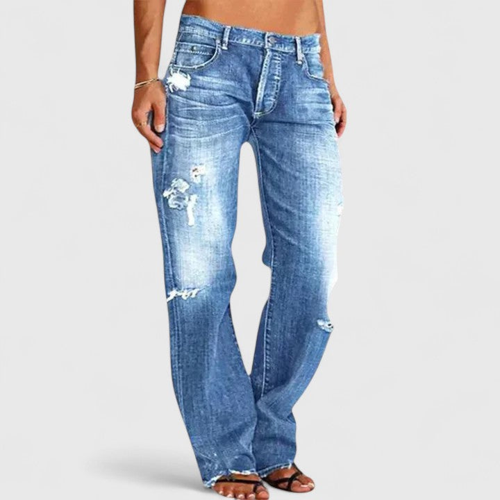 CLAUDIA – GESCHEURDE STRAIGHT-LEG JEANS