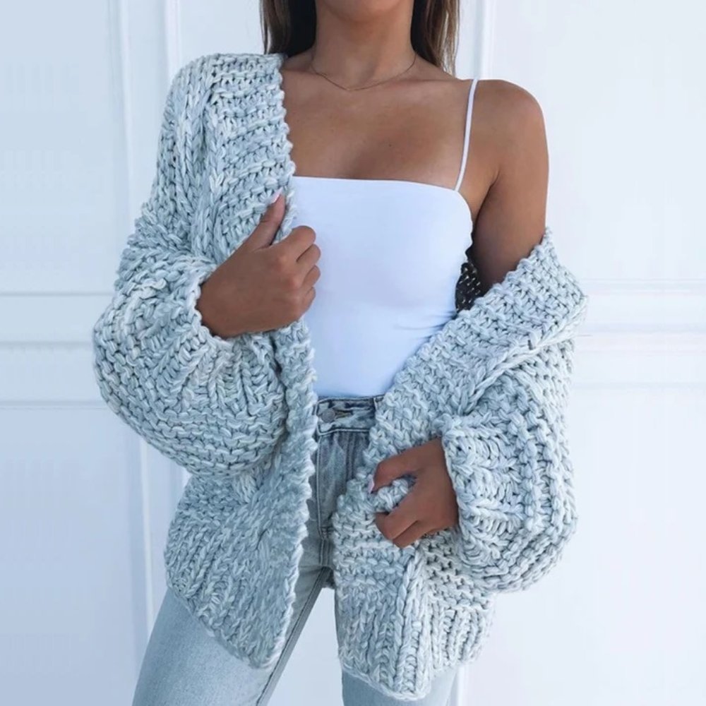 LILA – GROFGEBREID OPEN VEST