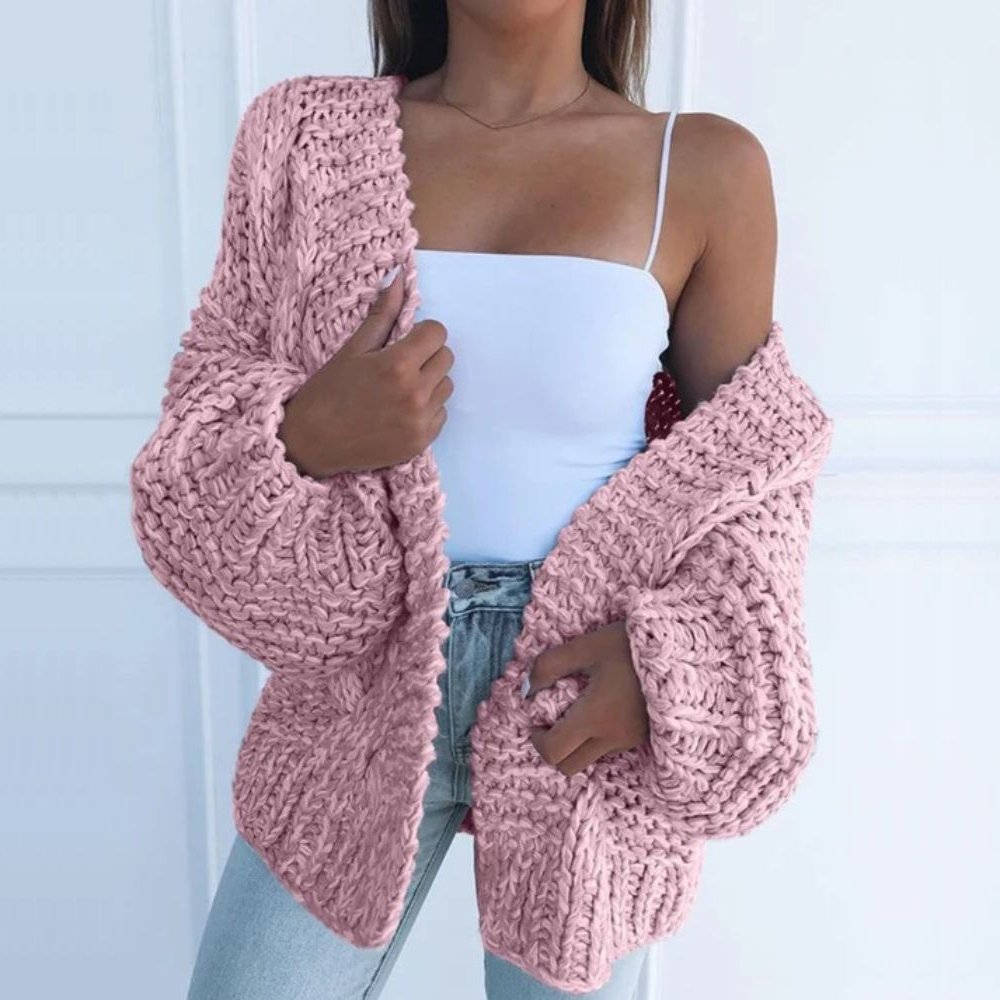 LILA – GROFGEBREID OPEN VEST