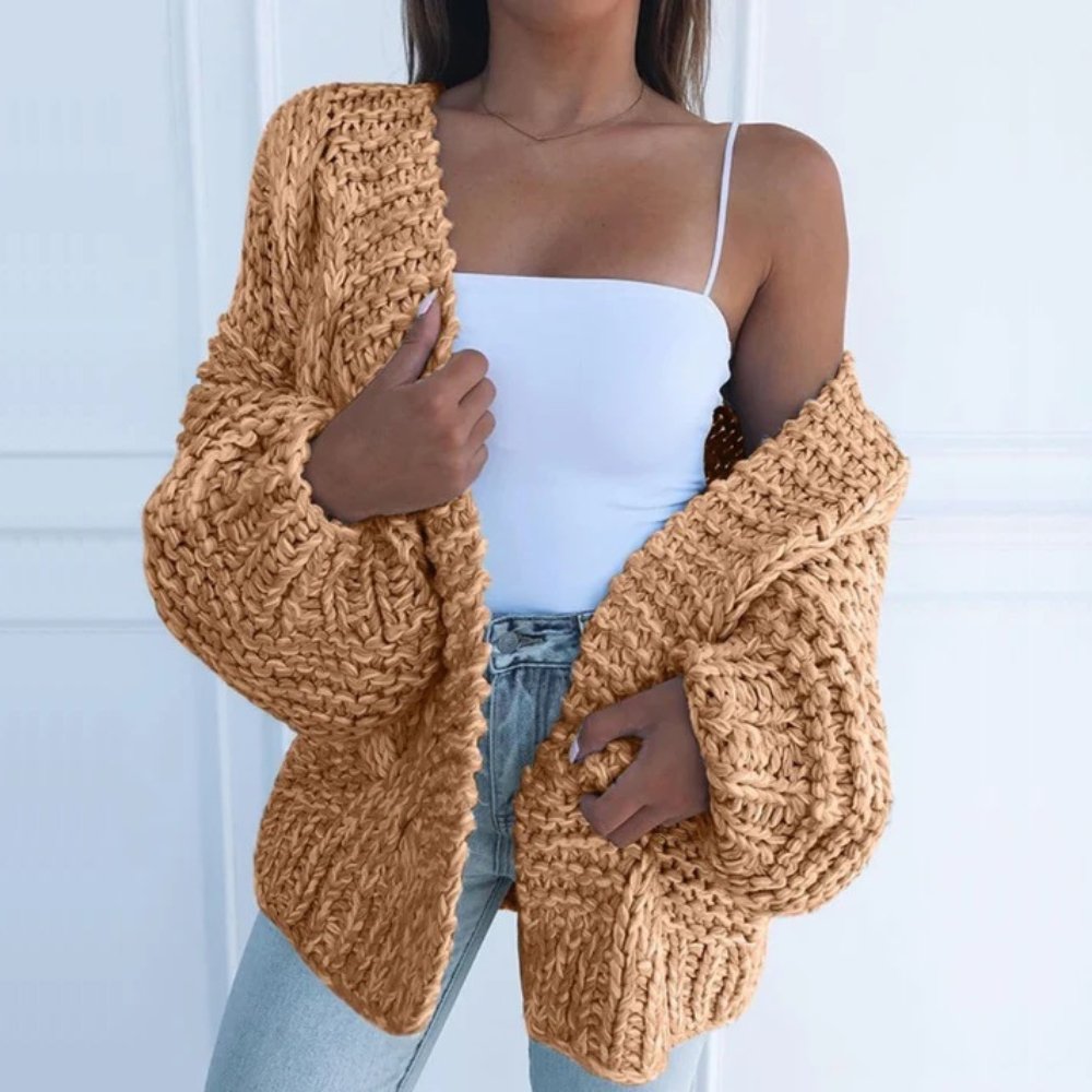 LILA – GROFGEBREID OPEN VEST